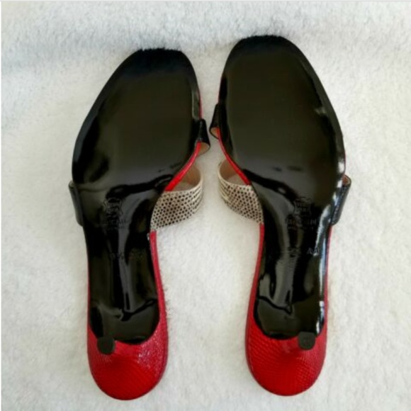 New Pancaldi Snake Strap Sandals 9.5AA Kitten Heel - Picture 7 of 8